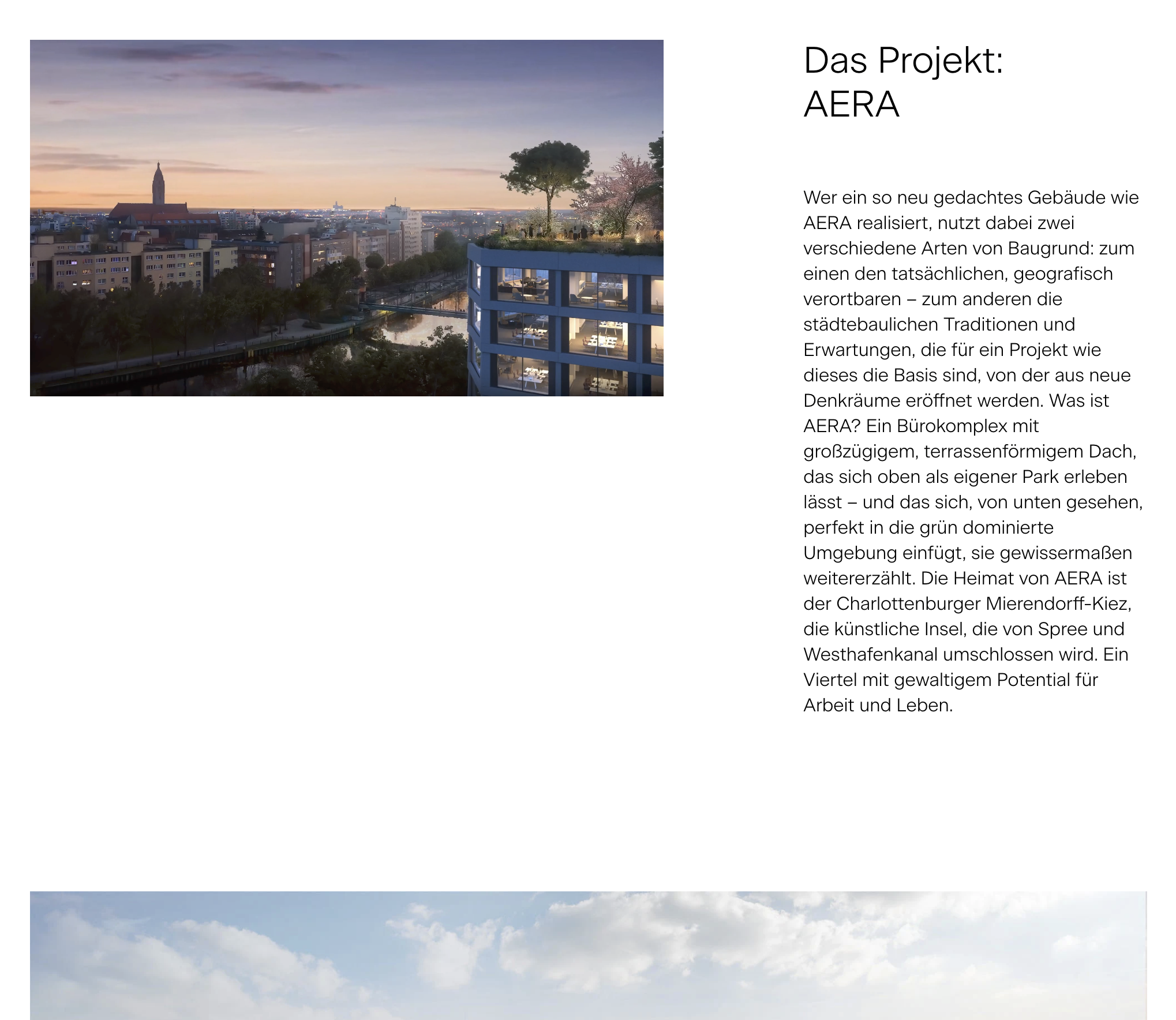 Bild: Desktop Ansicht der Website Aera.Berlin